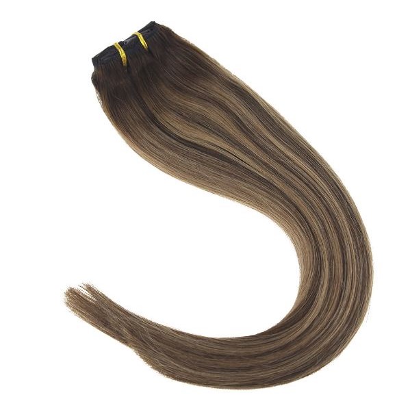 Top Quality Invisible Weft Clip in Hair Extensions Russian Remy Seamless Clip in Hair Extension